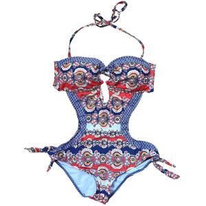 Heart Soul One Piece Swim Cutout Multicolor Women’s Size Large